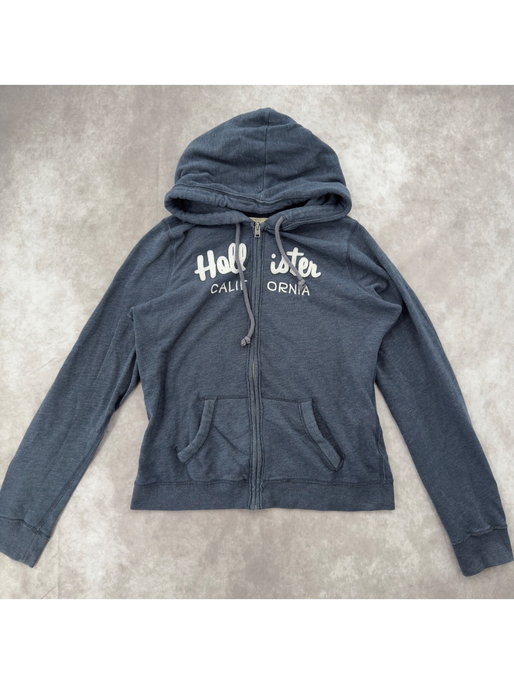 Vintage 2000s Hollister Full Zip Surf Hoodie Blue Size Large